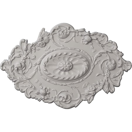 Strasbourg Ceiling Medallion, Hand-Painted Ultra Pure White, 30 1/2"W x 20"H x 1 1/2"P